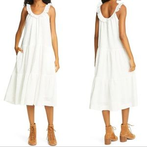 The GREAT Dress Magnolia Cotton Maxi Sleeveless Eyelet White - Size 0